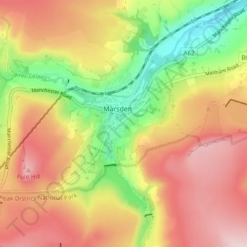 Mapa topográfico Deer Hill, altitud, relieve