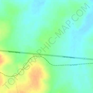 Mapa topográfico The Gemfields, altitud, relieve