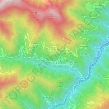 Mapa topográfico Barbagosa, altitud, relieve
