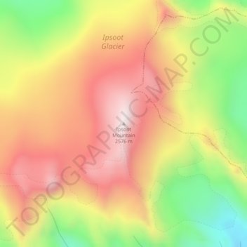 Mapa topográfico Ipsoot Mountain, altitud, relieve