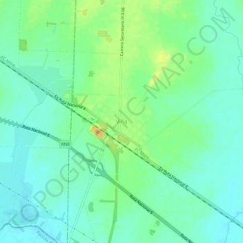 Mapa topográfico Viña, altitud, relieve
