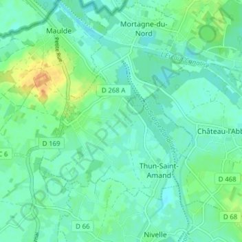 Mapa topográfico Grand Manoir, altitud, relieve
