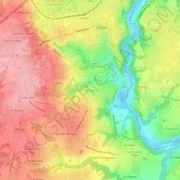 Mapa topográfico L'Echapt, altitud, relieve