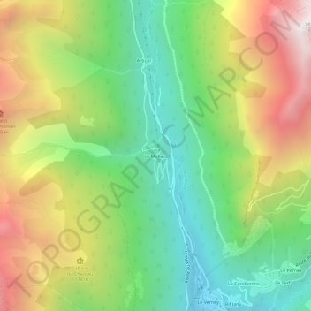 Mapa topográfico Le Mollard, altitud, relieve