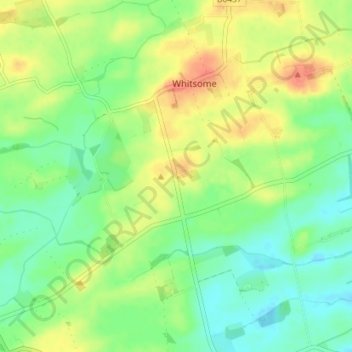 Mapa topográfico Whitsomehill, altitud, relieve