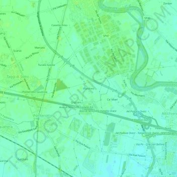 Mapa topográfico Marchesi, altitud, relieve