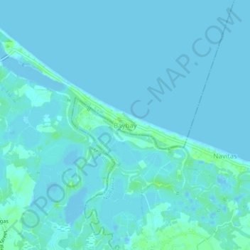 Mapa topográfico Baybay, altitud, relieve