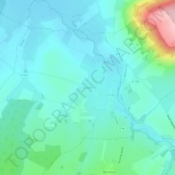Mapa topográfico Le Clou, altitud, relieve