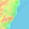 Mapa topográfico Espírito Santo, altitud, relieve