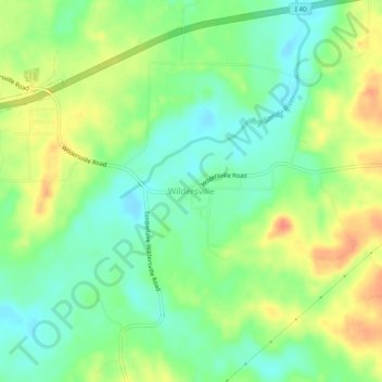 Mapa topográfico Wildersville, altitud, relieve