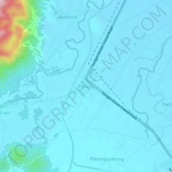 Mapa topográfico Parang, altitud, relieve