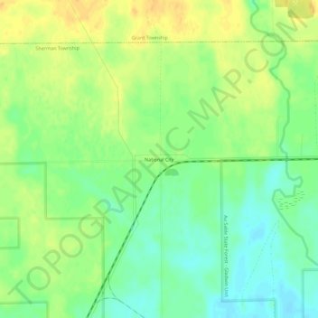 Mapa topográfico National City, altitud, relieve