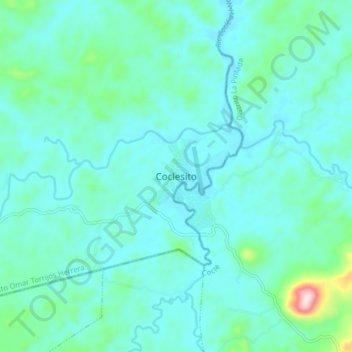 Mapa topográfico Coclesito, altitud, relieve
