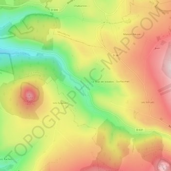 Mapa topográfico La Vacheresse, altitud, relieve
