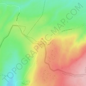 Mapa topográfico Tan Hill, altitud, relieve