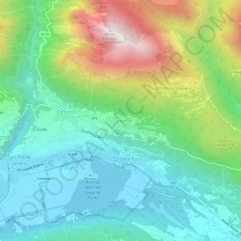 Mapa topográfico Gottro, altitud, relieve