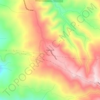 Mapa topográfico Kneeland, altitud, relieve