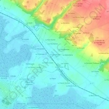 Mapa topográfico La Croix Morzel, altitud, relieve