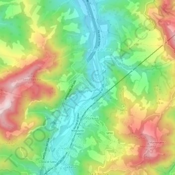 Mapa topográfico Allocco, altitud, relieve