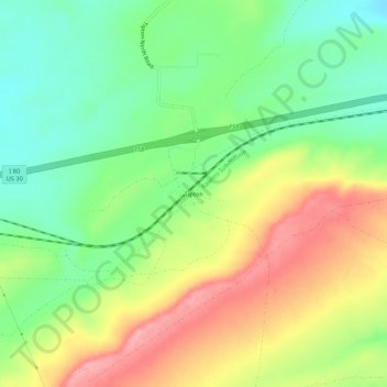 Mapa topográfico Tipton, altitud, relieve