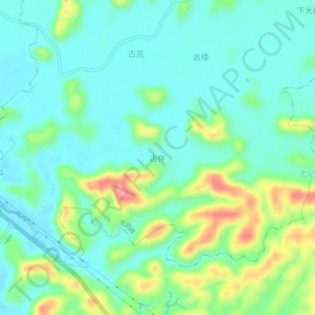 Mapa topográfico 古伴, altitud, relieve