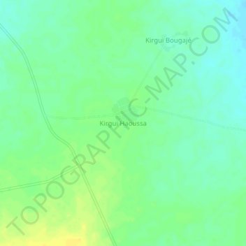 Mapa topográfico Kirgui Haoussa, altitud, relieve