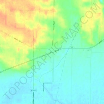 Mapa topográfico Union, altitud, relieve