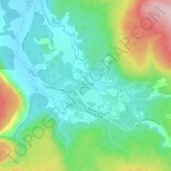 Mapa topográfico Upper Geyser Basin, altitud, relieve