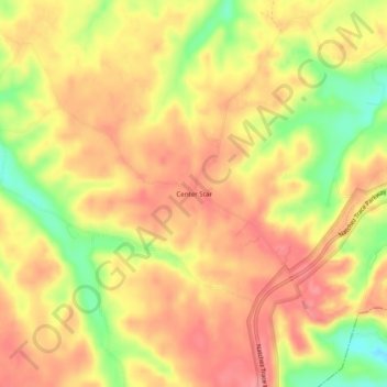 Mapa topográfico Center Star, altitud, relieve