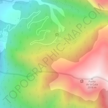 Mapa topográfico Gabardito, altitud, relieve