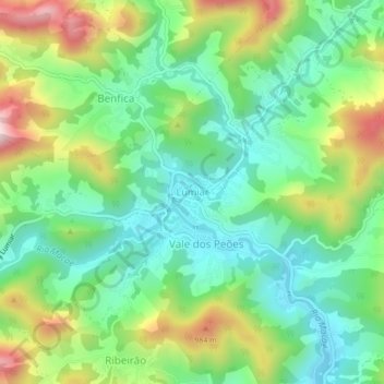 Mapa topográfico Lumiar, altitud, relieve