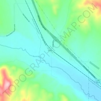 Mapa topográfico Durkee, altitud, relieve