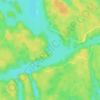 Mapa topográfico Blue Lagoon, altitud, relieve