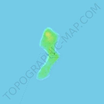 Mapa topográfico Isla Iguana, altitud, relieve