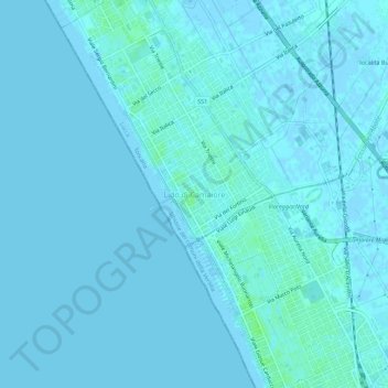 Mapa topográfico Lido di Camaiore, altitud, relieve