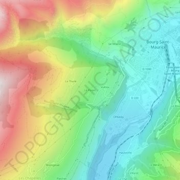 Mapa topográfico Le Poiset, altitud, relieve