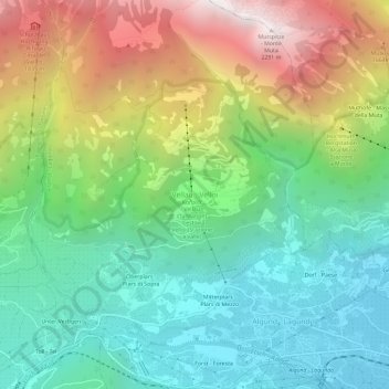 Mapa topográfico Velloi, altitud, relieve
