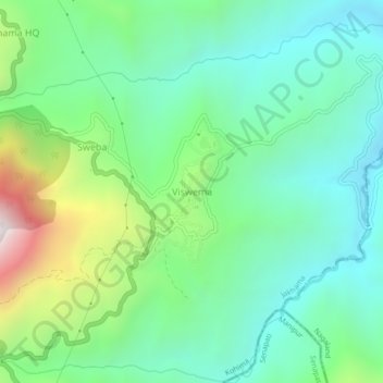Mapa topográfico Viswema, altitud, relieve