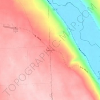Mapa topográfico Owasco Hill, altitud, relieve