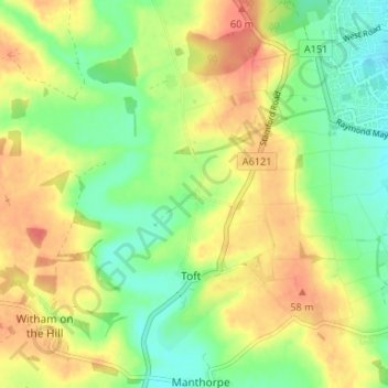 Mapa topográfico Lound, altitud, relieve