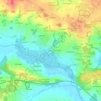 Mapa topográfico Le Pont, altitud, relieve