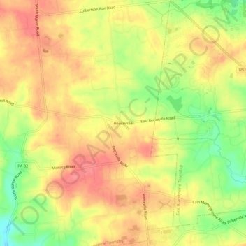 Mapa topográfico Reeceville, altitud, relieve