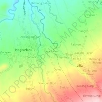 Mapa topográfico Ilaya Palina, altitud, relieve