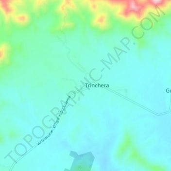 Mapa topográfico Trinchera, altitud, relieve