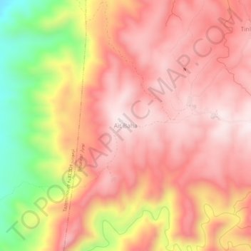 Mapa topográfico Ait Baha, altitud, relieve