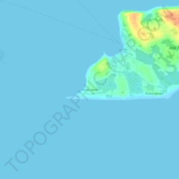 Mapa topográfico Punta Lobos, altitud, relieve