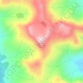 Mapa topográfico Mount Mackenzie, altitud, relieve