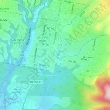 Mapa topográfico Z. 3 VC, altitud, relieve