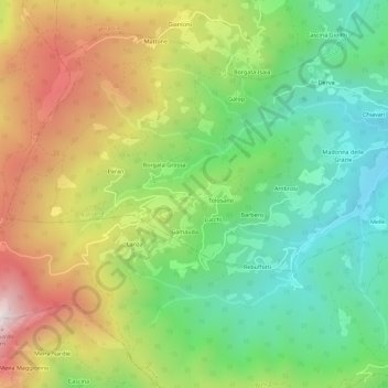 Mapa topográfico Lemma, altitud, relieve