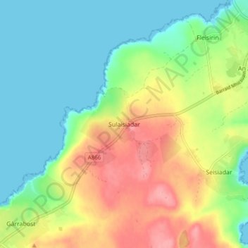 Mapa topográfico Shulishader, altitud, relieve